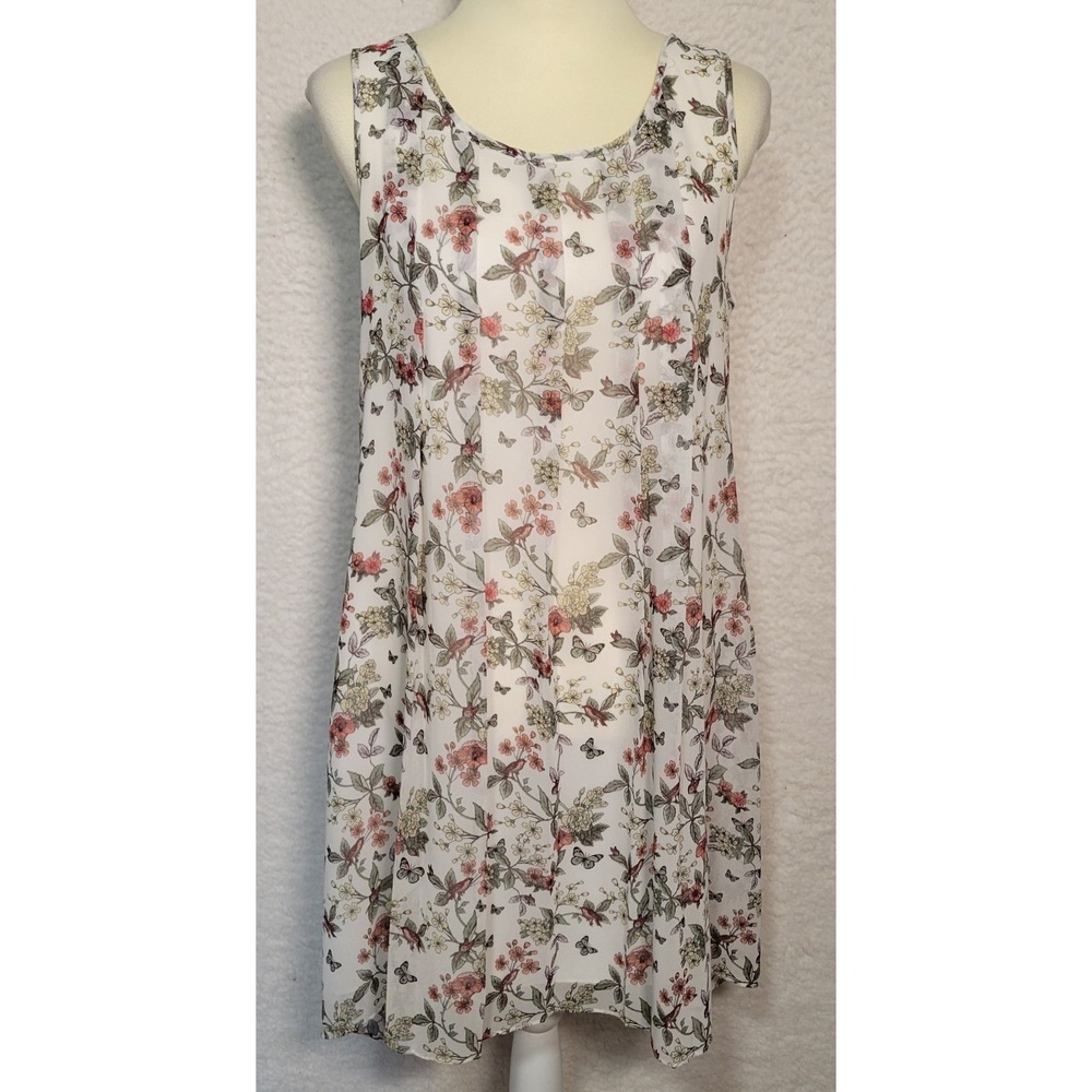 Max Studio Womens Dress Size M Sleeveless Lined Knee Length Floral 1579